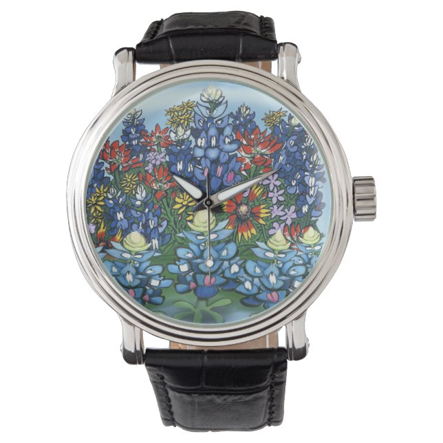 Wildblumen Armbanduhr (Vorderseite)