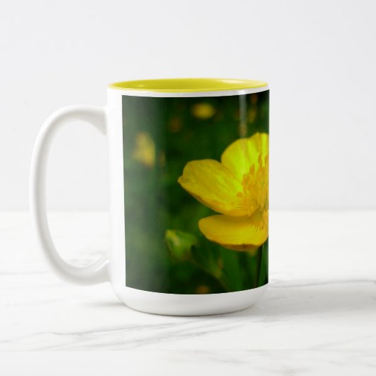 Wildblumen Art Kaffee Cup Buttercup Blume Cup Zweifarbige Tasse (Links)