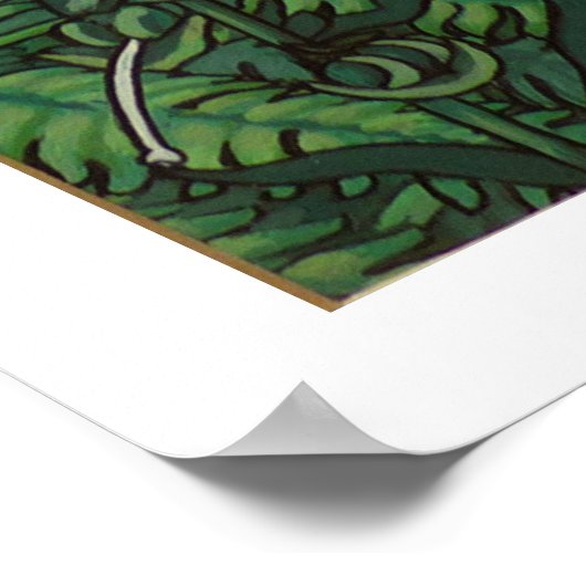 Wildblumen Art Poster Foxglove Blume Malerei (Ecke)