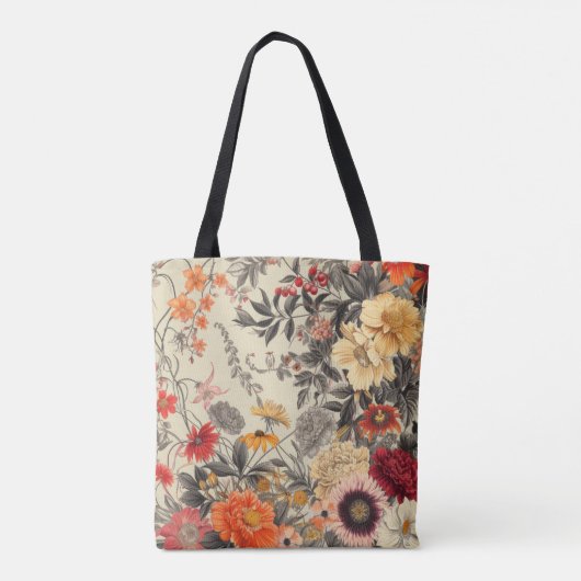 Wildblumen auf Beige Tasche (Rückseite)