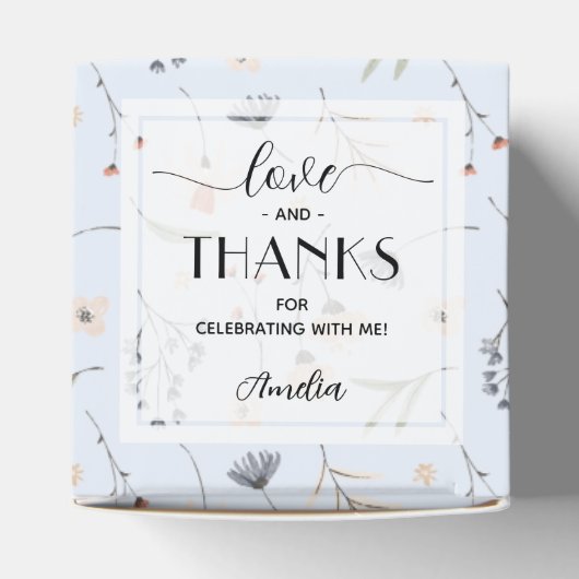 Wildblumen auf Blue Baby Dusche Geschenkschachtel (Oben)