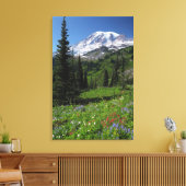 Wildblumen auf dem Rainier Leinwanddruck (Insitu (Wohnzimmer))