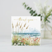 Wildblumen auf der Beach Baby Dusche Dankeskarte (Stehend Vorderseite)