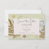 Wildblumen auf der Hochzeit Save The Date (Vorderseite)