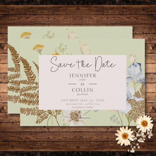 Wildblumen auf der Hochzeit Save The Date