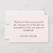 Wildblumen auf der Pink Girl Baby Dusche Dankeskarte (Rückseite)