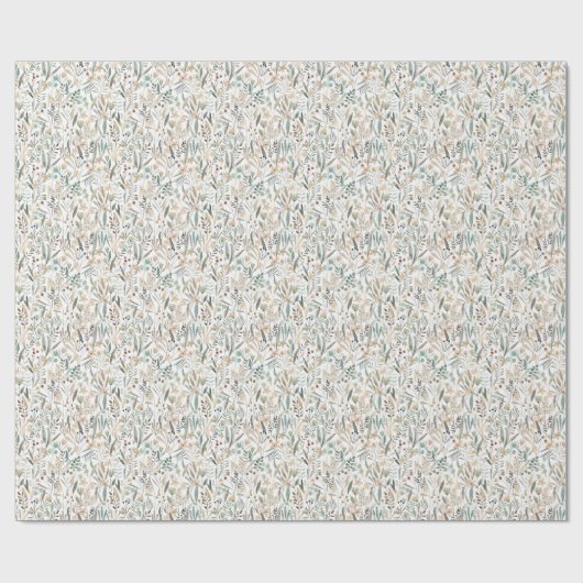 Wildblumen auf der Weide: Aquarellenkarm. Geschenkpapier (Flach)