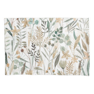Wildblumen auf der Weide: Aquarellenkarm. Kissenbezug