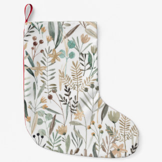 Wildblumen auf der Weide: Aquarellenkarm. Kleiner Weihnachtsstrumpf