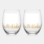 Wildblumen auf der Weißen Wiese Weinglas Ohne Stiel (Rückseite)