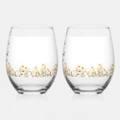 Wildblumen auf der Weißen Wiese Weinglas Ohne Stiel (Links)