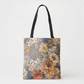 Wildblumen auf Grau Tasche (Vorderseite)