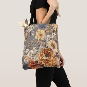 Wildblumen auf Grau Tasche