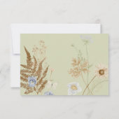 Wildblumen auf Light Sage Hochzeit zwei Abendessen RSVP Karte (Rückseite)