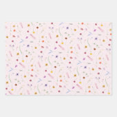 Wildblumen auf rosa geschenkpapier set (Vorderseite 3)