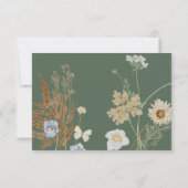 Wildblumen auf Sage Hochzeit zwei Abendessen RSVP Karte (Rückseite)