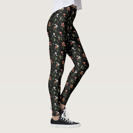 Wildblumen auf schwarz leggings (Rechts)