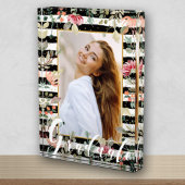 Wildblumen auf Schwarz-weißen Streifen Graduate Fotoblock