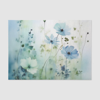 Wildblumen auf weichem, blauem Wasser Seidenpapier