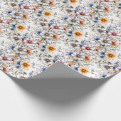 Wildblumen auf Weiß Geschenkpapier (Ecke)