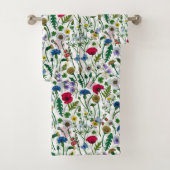 Wildblumen auf weißlich badhandtuch set (Insitu)