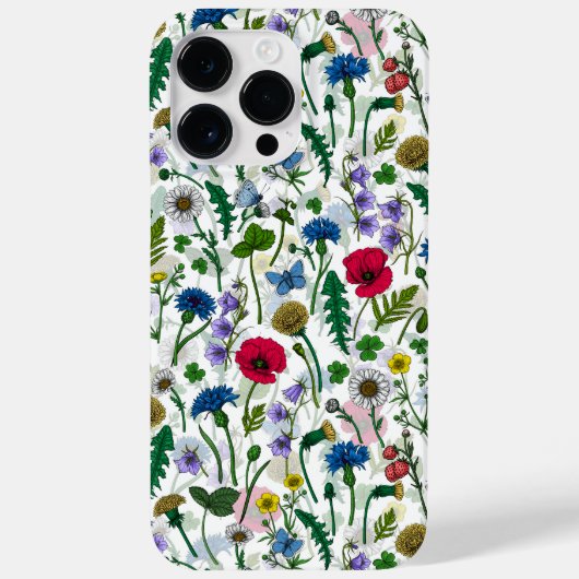 Wildblumen auf weißlich Case-Mate iPhone hülle (Rückseite)