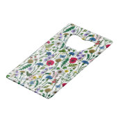 Wildblumen auf weißlich geldbeutel flaschenöffner (Rückseite Schrägansicht)