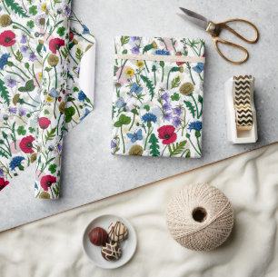 Wildblumen auf weißlich geschenkpapier