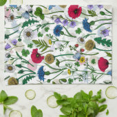 Wildblumen auf weißlich geschirrtuch (Gefaltet)