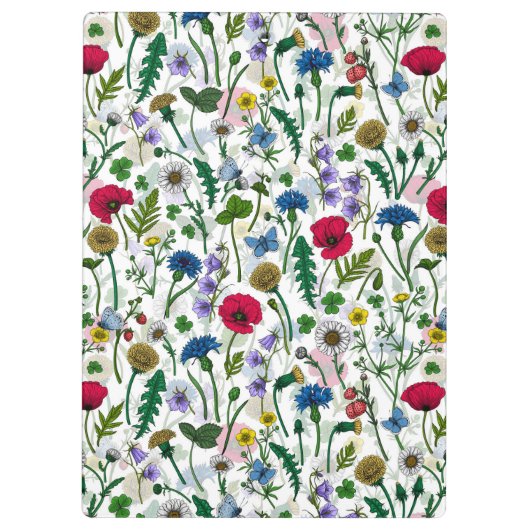 Wildblumen auf weißlich klemmbrett (Rückseite)
