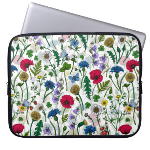 Wildblumen auf weißlich laptopschutzhülle