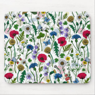 Wildblumen auf weißlich mousepad