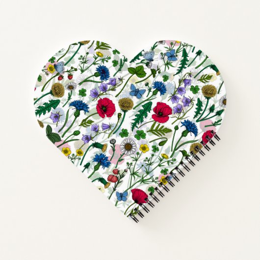 Wildblumen auf weißlich notizblock (Rückseite)