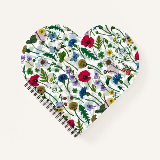 Wildblumen auf weißlich notizblock (Vorderseite)