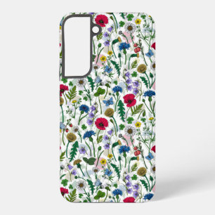 Wildblumen auf weißlich samsung galaxy hülle