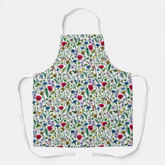 Wildblumen auf weißlich schürze (Vorderseite)