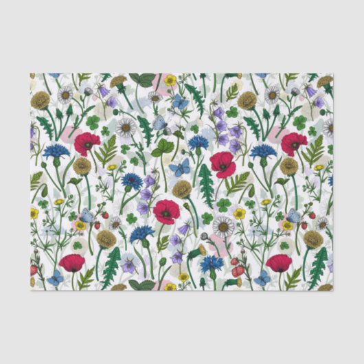 Wildblumen auf weißlich seidenpapier (Vorderseite)