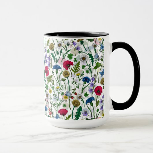 Wildblumen auf weißlich tasse (Rechts)