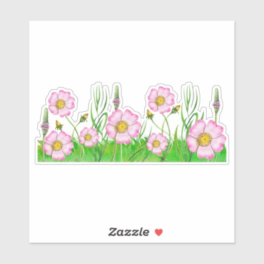 Wildblumen Aufkleber (Blatt)