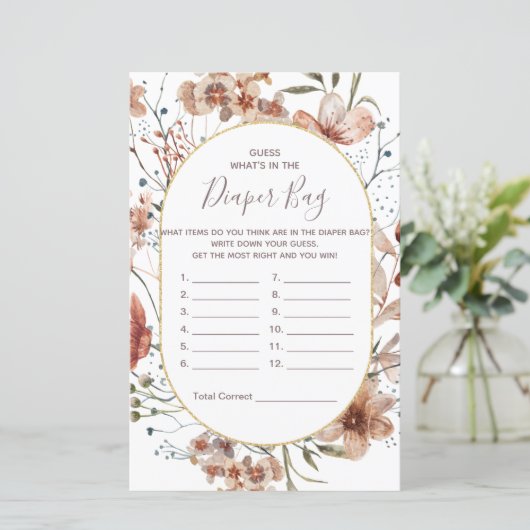 Wildblumen aus dem Herbst raten, was in der Windel (Stehend Vorderseite)