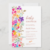 Wildblumen aus gestrichenem Garten Wiese Babydusch Einladung (Vorderseite)