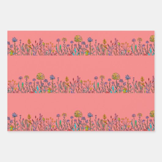 Wildblumen aus Hartglas Geschenkpapier Set (Vorderseite 2)