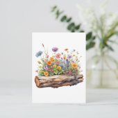 Wildblumen aus Holz Postkarte (Stehend Vorderseite)
