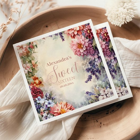 Wildblumen aus Weichteil Süß 16 Serviette