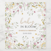 Wildblumen Baby Dusche Food Beverage Label Set Weinetikett (Einzelnes Label)