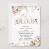 Wildblumen Baby im Blümchen-Kinderdusche Einladung (Vorderseite)