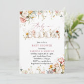 Wildblumen Baby im Blümchen-Kinderdusche Einladung (Stehend Vorderseite)