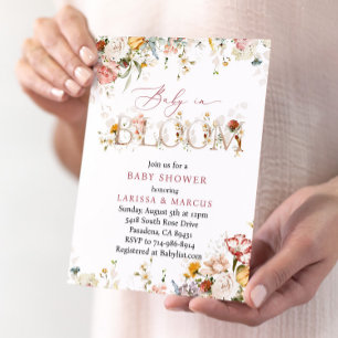Wildblumen Baby im Blümchen-Kinderdusche Einladung