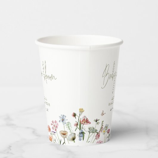 Wildblumen Baby im Blümchen-Kinderdusche Pappbecher (Rechts)