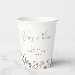 Wildblumen Baby im Blümchen-Kinderdusche Pappbecher